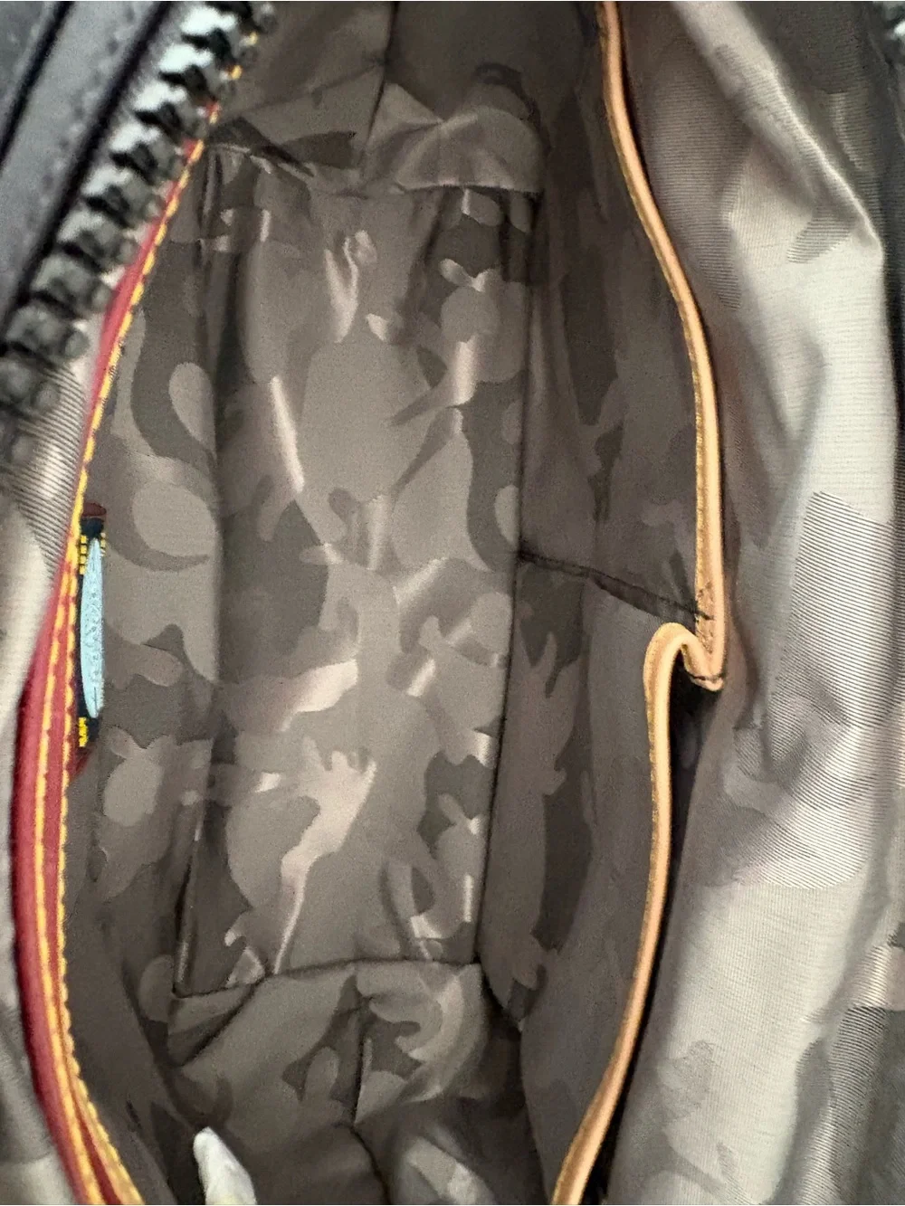 MZ Wallace Black Messenger Bag with Red Trim